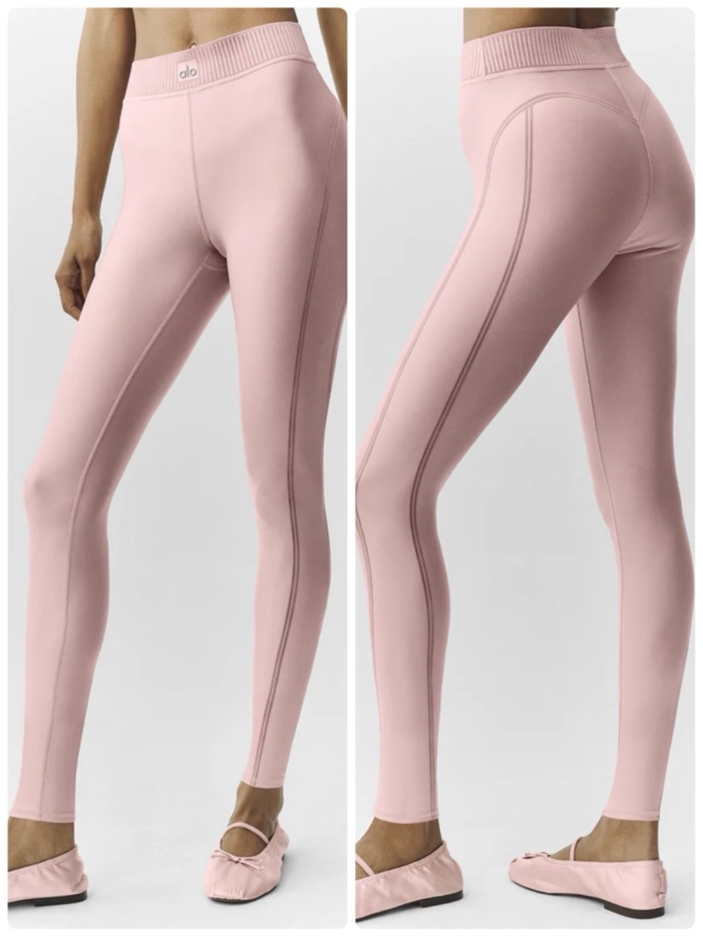 ALO YOGA Airlift High-Waist Line Up 7/8 Legging Pink Champagne NWOT
